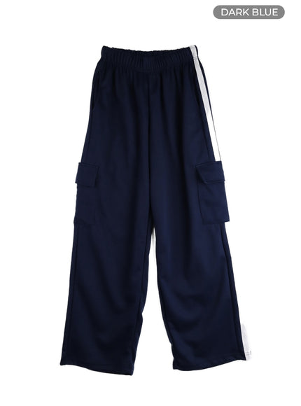 striped-cargo-sweatpants-im405 / Dark blue