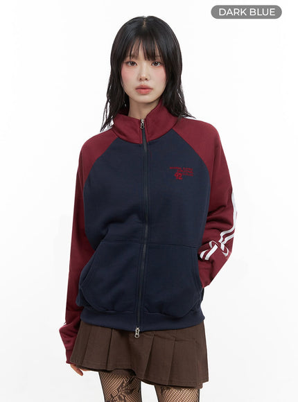 long-sleeve-letter-print-pullover-io430 / Dark blue