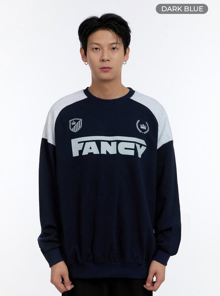 mens-crew-neck-graphic-sweatshirt-io428 / Dark blue