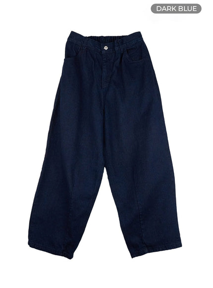 mens-loose-fit-cotton-pants-ig402 / Dark blue