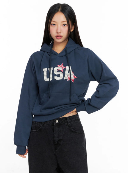 usa-graphic-hoodie-ig528 / Dark blue