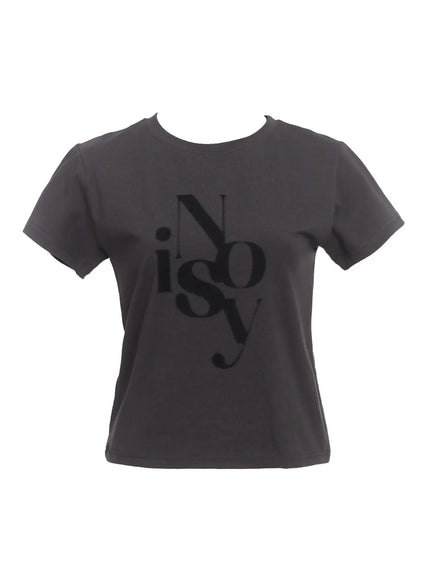 noisy-graphic-slim-tee-ic503 / Dark gray