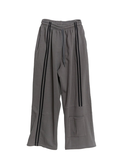 stripe-pocket-sweatpants-if510 / Dark gray