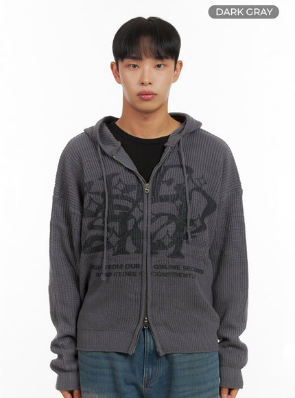 mens-street-style-hoodie-knit-is419 / Dark gray