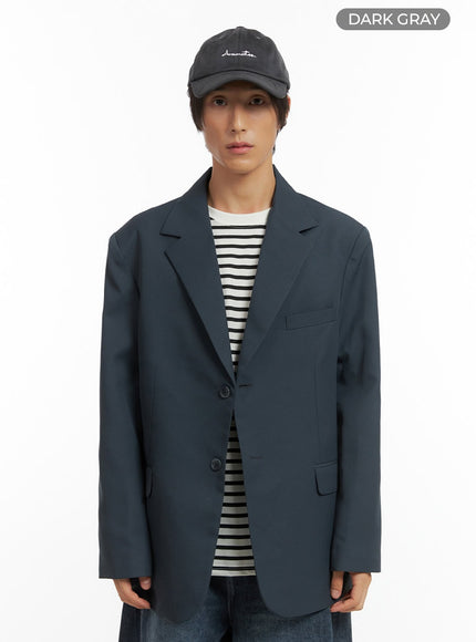 mens-oversized-classic-blazer-io402 / Dark gray