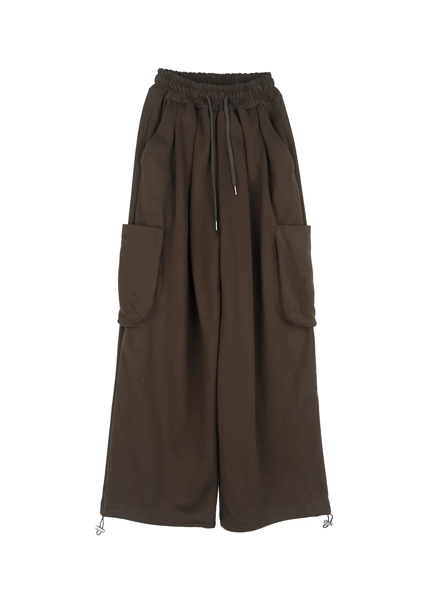 casual-wide-leg-cargo-sweatpants-il531 / Dark green