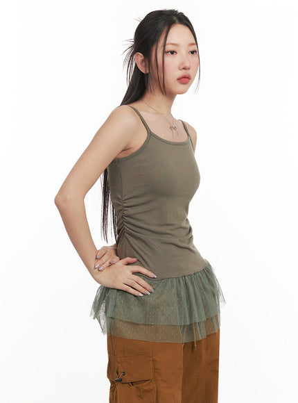 Polka-Dot Layering Skirt Cami Top IM525