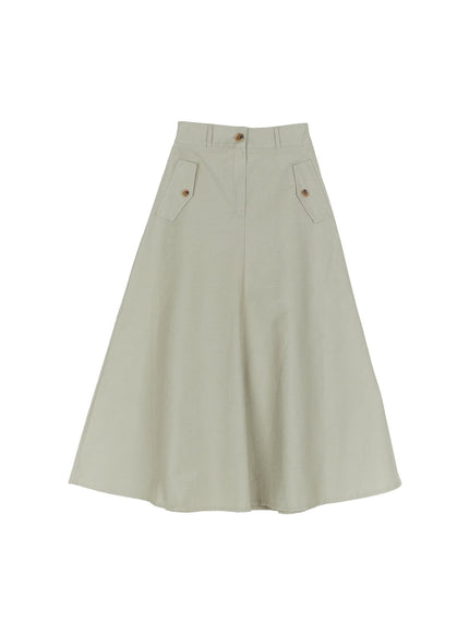 Flare Cotton Maxi Skirt IY513