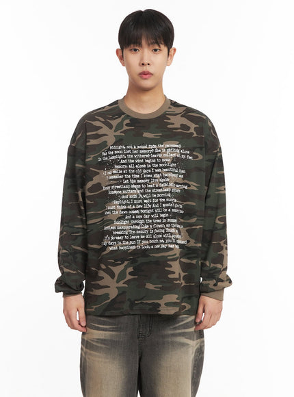 mens-graphic-camo-long-sleeve-top-im514 / Dark green