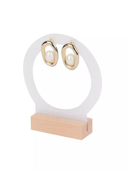oval-pearl-earrings-ij508 / Gold
