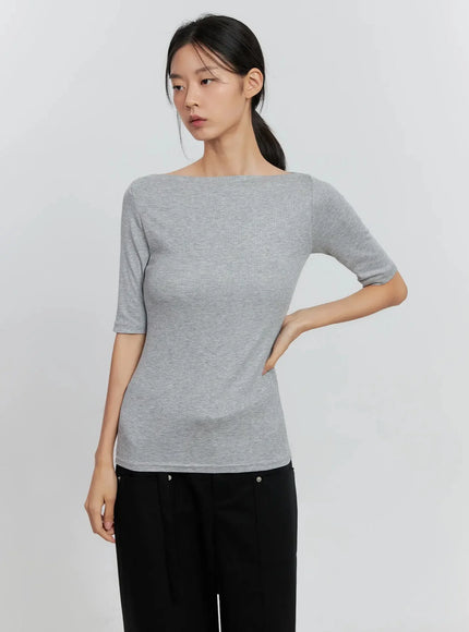 classic-boat-neck-top-is516 / Gray