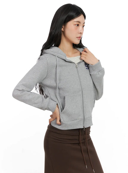 graphic-fleece-zip-up-hoodie-in528 / Gray