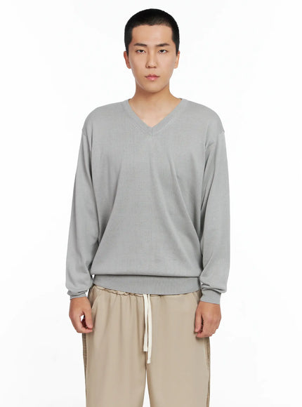 Men's V-neck Knit Pullover IG529