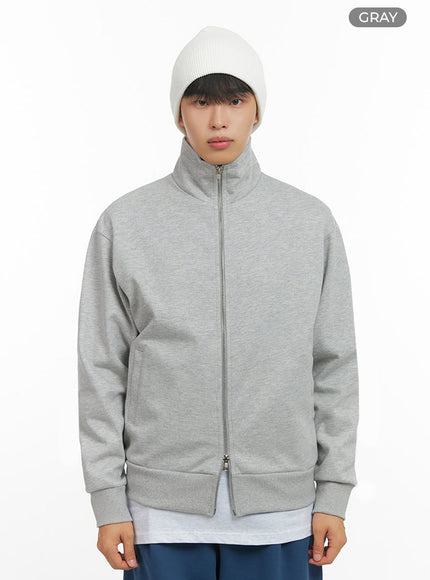 mens-two-way-zip-up-turtleneck-sweatshirt-io420 / Gray