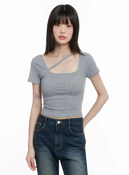 strappy-square-neck-crop-top-il531 / Gray