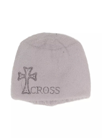 cozy-cross-beanie-in528 / Gray