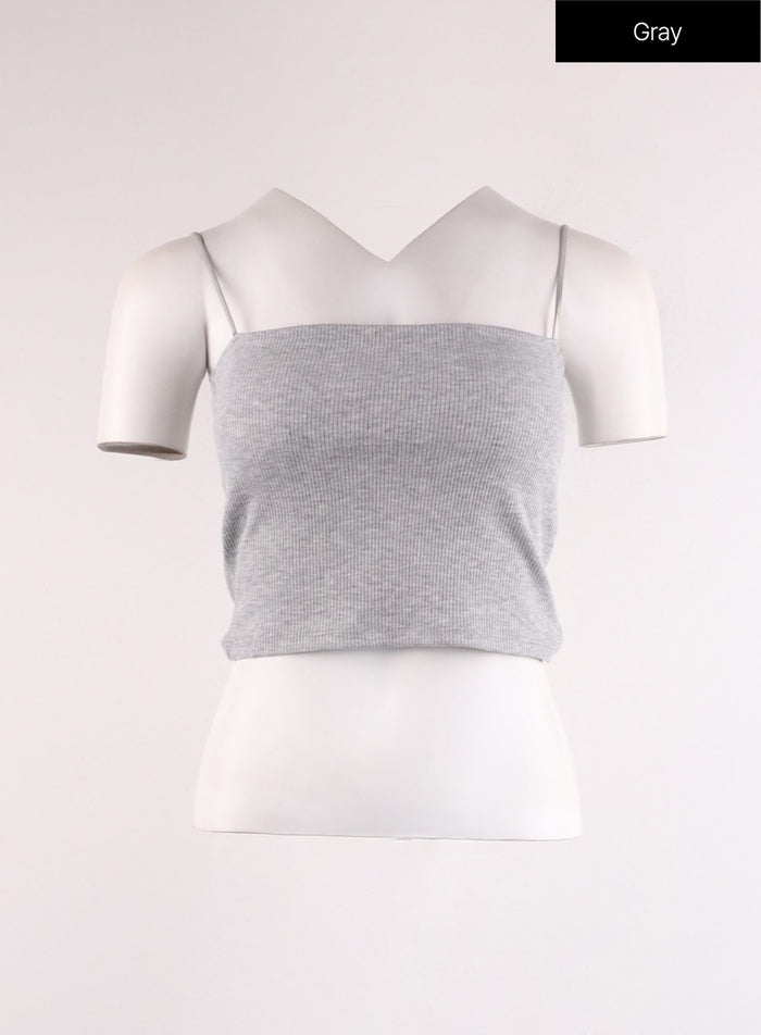 basic-cropped-cami-top-if402 / Gray