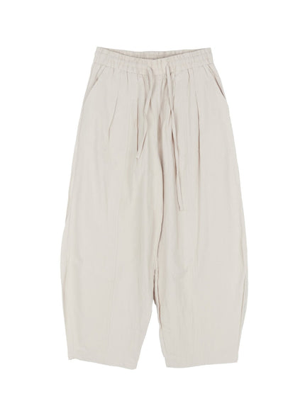 mens-adjustable-linen-wide-leg-pants-iy520 / White