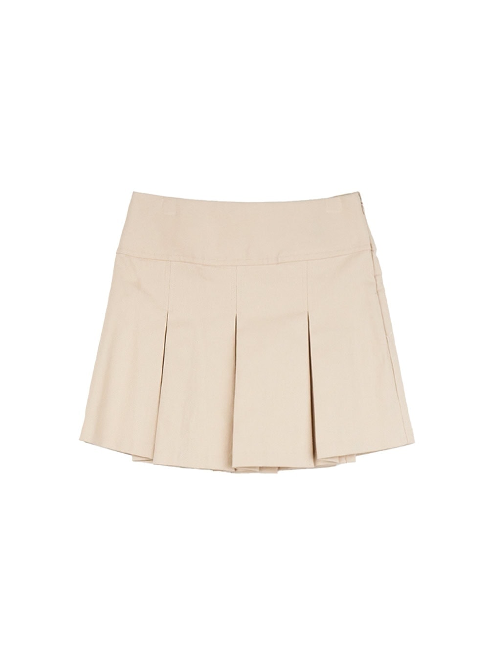 classic-pleated-mini-skirt-if505 / Light beige