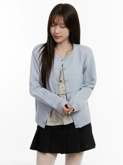 soft-button-up-cardigan-ij516 / Light blue