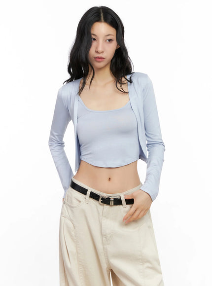 Cropped Tank & Cardigan Set IG508