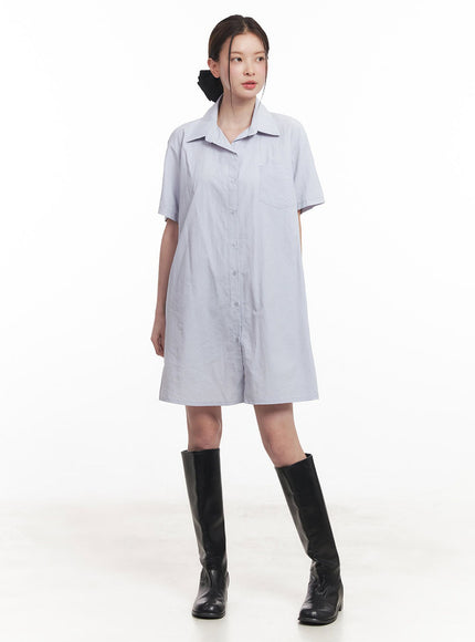 collared-shirt-mini-dress-iy508 / Light blue