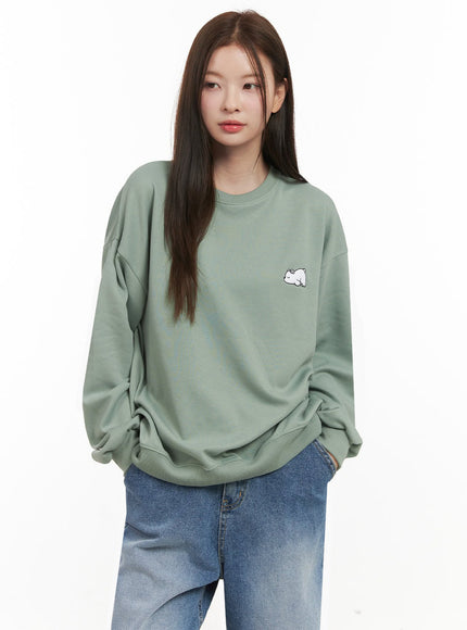 Cozy Embroidered Sweatshirt IJ530