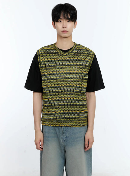 mens-knit-sweater-vest-ig501 / Yellow