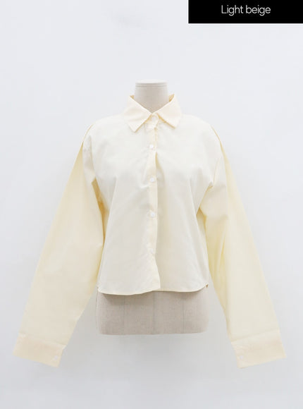 Cotton Cropped Long Sleeve T-Shirt IS15