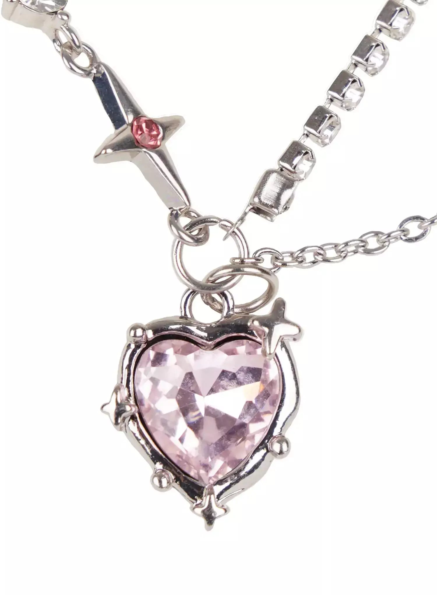 Double Chain Heart Pendant Necklace IO527
