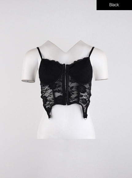 lace-cropped-corset-top-id306 / Black