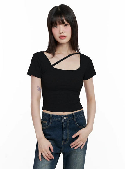 strappy-square-neck-crop-top-il531 / Black