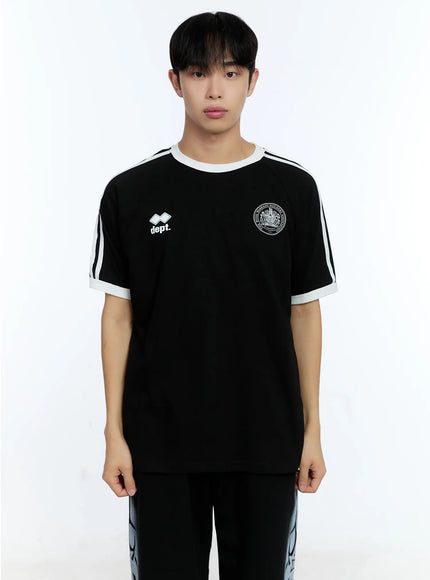 mens-minimalist-graphic-cotton-tee-ig515 / Black