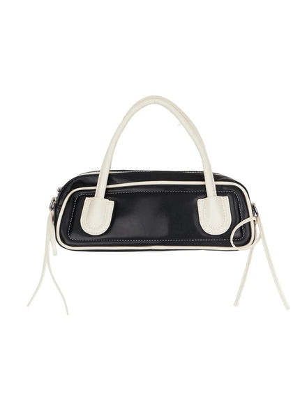 bicolor-contrast-square-tote-bag-im530 / Black
