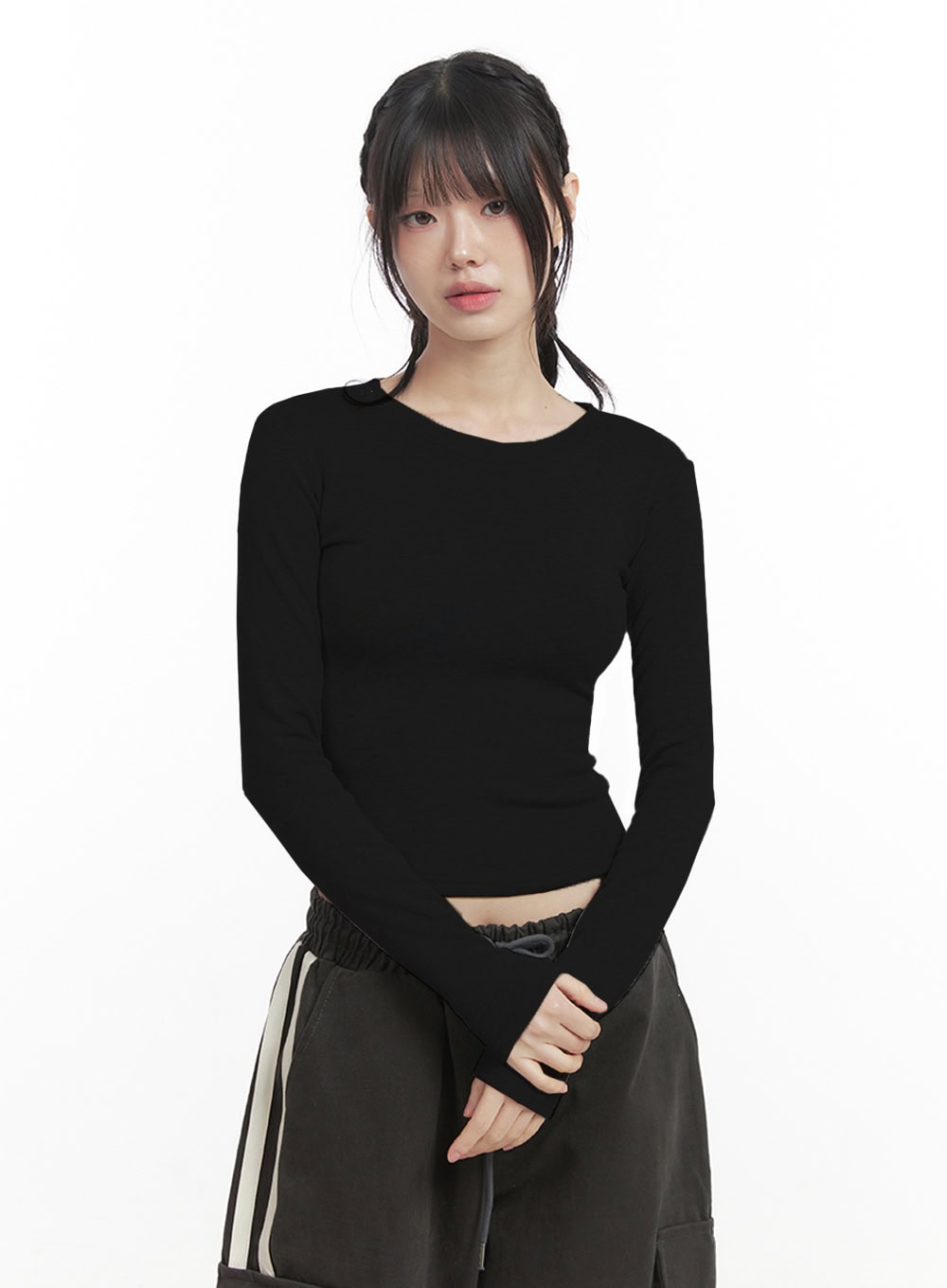 slim-fit-crop-tee-id402 / Black