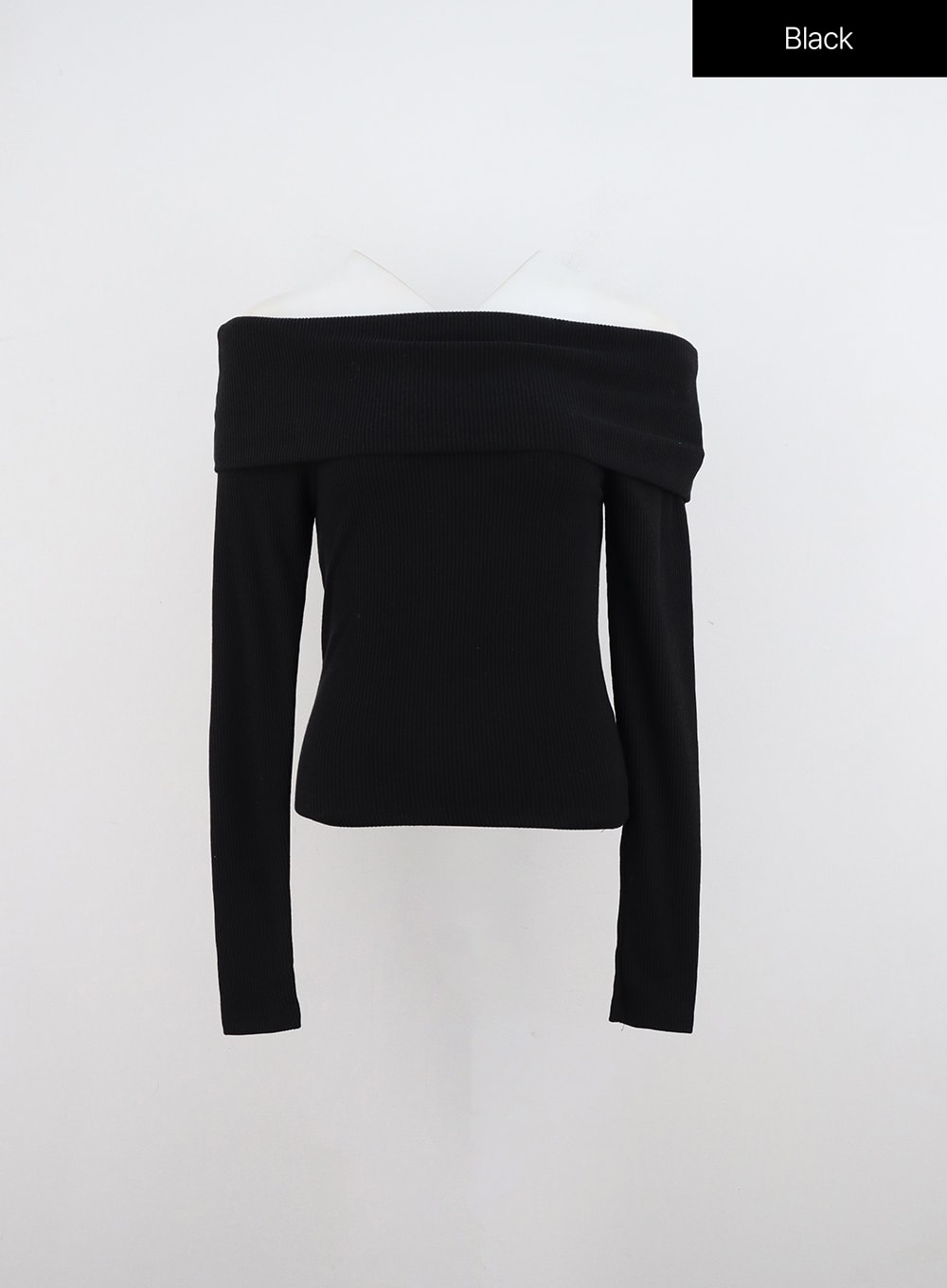 AE Ribbed Off-The-Shoulder Cropped Long-Sleeve Sweater
