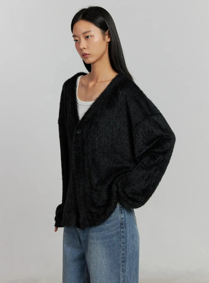 alpaca-knit-cardigan-ij505 / Black