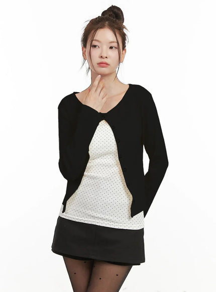 Boat-Neck Crop Cardigan IJ530