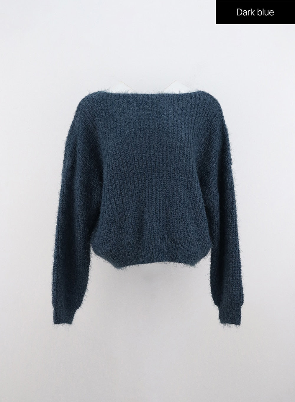 Wide Neck Fuzzy Sweater IO320