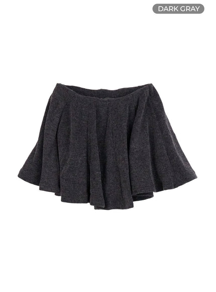 flare-banded-mini-skirt-io409 / Dark gray