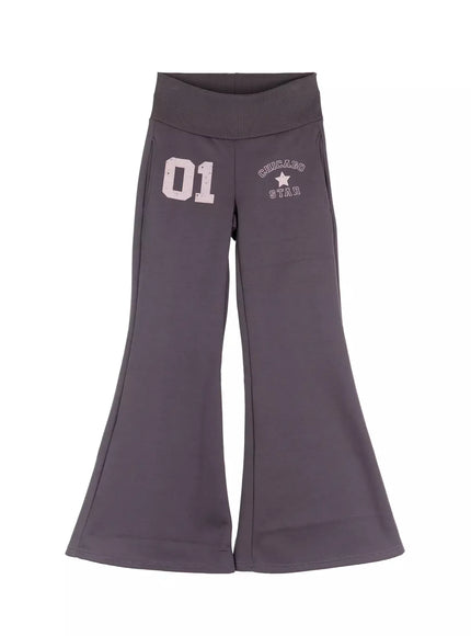 Graphic Bootcut Pants IN528