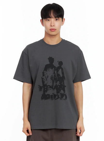 mens-abstract-graphic-t-shirt-il516 / Dark gray