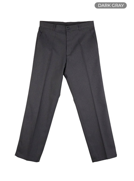 mens-solid-tailored-pants-ig428 / Dark gray