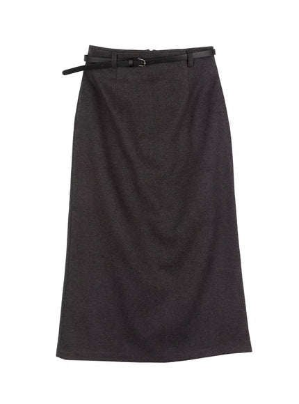 h-line-long-skirt-belt-set-ij508 / Dark gray