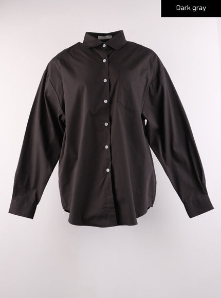 solid-oversized-blouse-ij430 / Dark gray