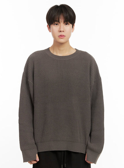 mens-loose-fit-sweater-ij517 / Dark gray