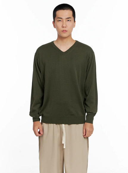 Men's V-neck Knit Pullover IG529