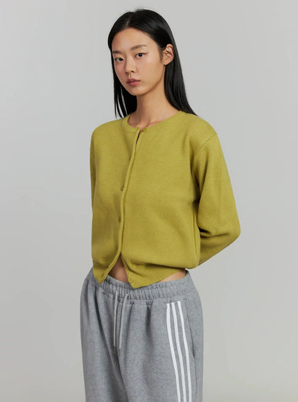 Round Neck Knit Cardigan IJ505