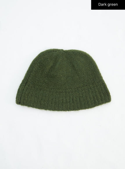 solid-knit-beanie-in317 / Dark green