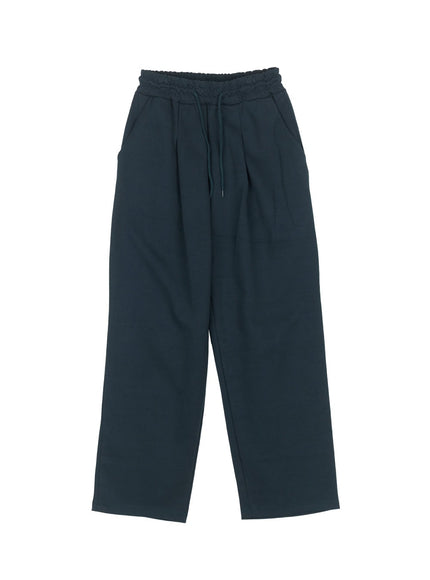Cotton Pintuck Wide-Fit Sweatpants IY516
